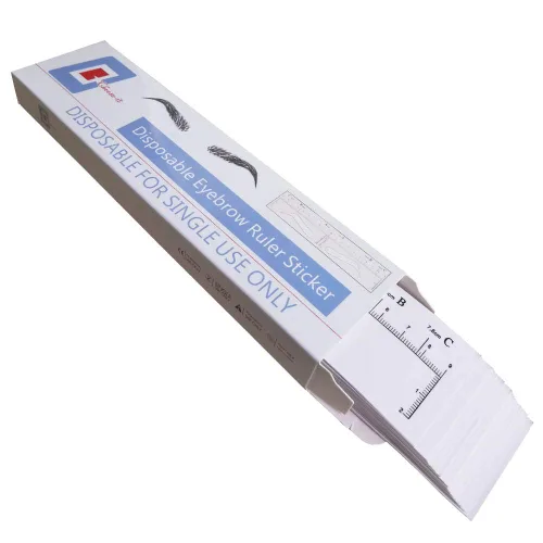 Vista 5 de Juego de plantillas desechables para cejas, 50 unidades, calcomanías de mapeo transparentes, plantillas de cejas para microblading, PMU - Kit