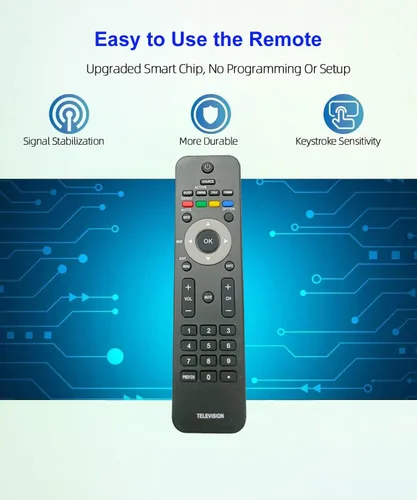 Vista 4 de Mando a distancia de repuesto universal para Philips 19PFL3403D/F7 22PFL3504D/F7 32PFL3514D/F7 32PFL3505D/F7 32PFL5403D/F7 32PFL3506/F7