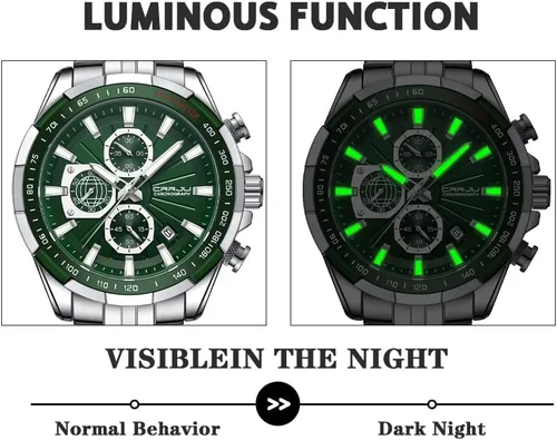 Vista 5 de CRRJU Men's Minimalist Casual Luxury Auto Date Watches Fashion Business Japan Movement Quartz Waterproof Wristwatches for Men Stainsteel Steel Band