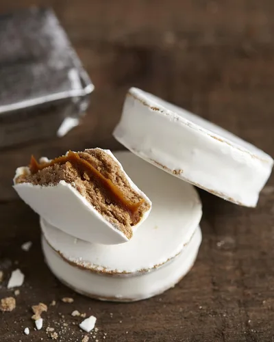 Vista 3 de Havanna Merengue y Dulce de Leche Alfajores – Auténticos Alfajores argentinos con revestimiento de merengue italiano y relleno cremoso de Dulce