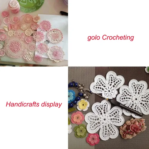 Vista 5 de Golo - 3 bolas de hilo de ganchillo tamaño 10, hilo de crochet para tejer a mano 102