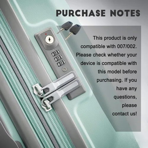 Vista 5 de 2 llaves compatibles con equipaje maestro 007 002, maleta de equipaje, cerradura de contraseña