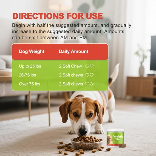 Vista 6 de Probióticos para perros – Masticables probióticos para perros para la salud digestiva, apoyo intestinal y refuerzo inmunológico – Probióticos