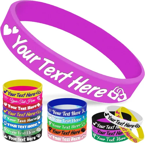 Vista 21 de Pulseras de silicona personalizadas, pulseras de goma personalizadas a granel para eventos, regalos de motivación deportiva, apoyos para hombres