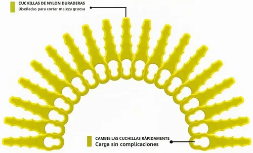 Vista 4 de 50 cuchillas de repuesto compatibles con cabezal de desbrozador de FourShow