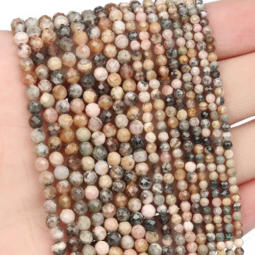 Vista 78 de 180 piezas 2mm Cuentas de piedras preciosas de turquesa africana natural facetada redonda suelta para hacer joyas