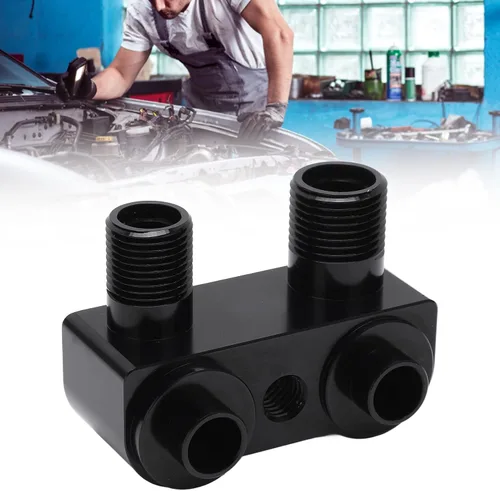 Vista 2 de Kit de montaje del compresor de CA, adaptador de compresor de aire acondicionado de alta eficiencia antioxidante negro 90 ángulo de rotación sólido