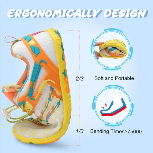 Vista 5 de L-RUN Zapatos de agua para hombre y mujer, zapatos de agua descalzos para senderismo, secado rápido, calcetines acuáticos para natación, buceo