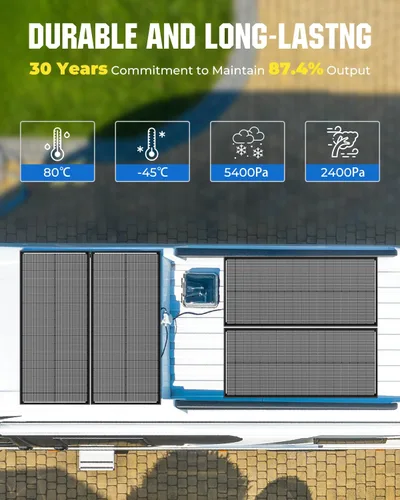 Vista 7 de Panel Solar de 18BB 100 Vatios, Panel Solar N-Type de 12V 100W, Módulos PV Monocristalinos de Alta Eficiencia del 25% para RV, Marino, Techo