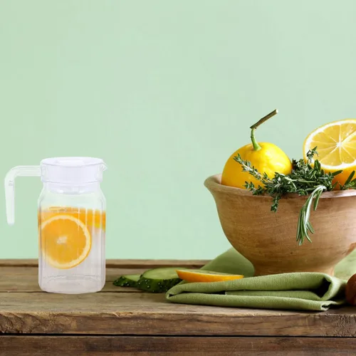 Vista 3 de IMIKEYA Jarra de agua de plástico de 20.3 fl oz, jarra de agua de plástico inastillable, ideal para té helado, sangría, limonada, jugo, leche y más