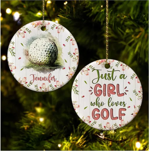 Vista 9 de Hyturtle Adorno de Navidad personalizado para amantes del béisbol, adorno de cerámica con nombre personalizado de Just A Girl Who Loves Baseball