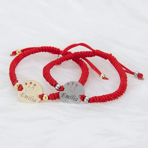 Vista 3 de Pulsera con nombre para bebé, regalo para bebé, plata de 14 quilates, chapado en oro, delicado nombre personalizado, regalo para recién nacido