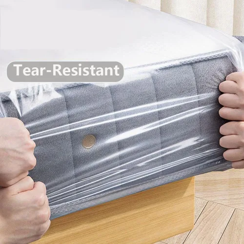 Vista 5 de Plastic Mattress Bag for Moving Storage, Mattress Protector Cover ,Mattress Bag for Disposal (King)