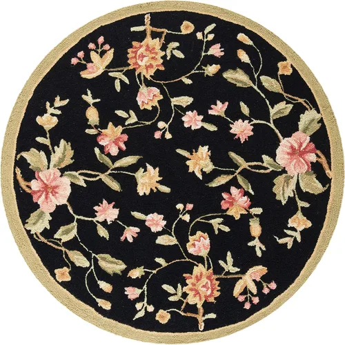Vista 25 de SAFAVIEH Chelsea Collection - Alfombra decorativa de 1 pies 8 pulgadas x 2 pies 6 pulgadas, color negro, lana de campo francesa enganchada a mano