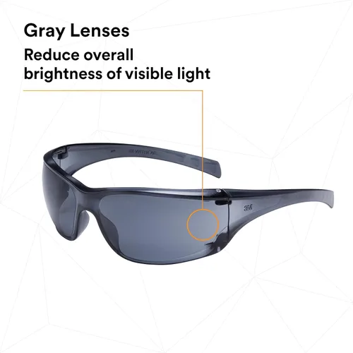 Vista 8 de 3M Anteojos de seguridad, Virtua AP, 1 par, ANSI Z87, antiniebla, revestimiento antiarañazos, lente gris, montura gris, protectores laterales