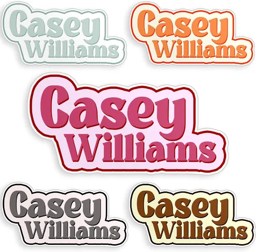 Vista 8 de Adhesivo de nombre personalizado - Adhesivo de nombre personalizado y adaptado, adhesivo de vinilo troquelado impermeable de 3 capas