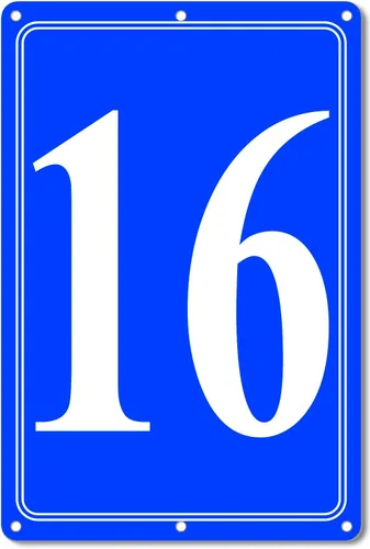 Vista 47 de Premium Aluminum Number Signs, Metal 12" X 8" Blue Numbered Sign Outdoor for Parking Lots, Floor, Dock, Court, Aisle, Field, High Visibility, No