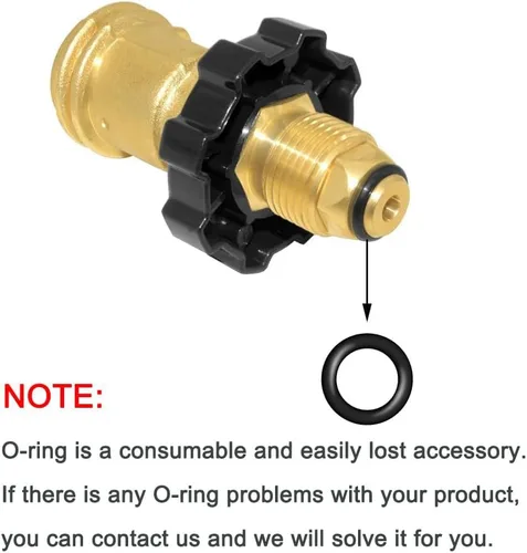 Vista 2 de Joywayus Adaptador universal de tanque de propano que convierte POL a QCC1 / Tipo 1, dispositivo de seguridad de control de válvula de latón