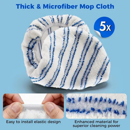 Vista 4 de Masthome Trapeador de microfibra extra grande para limpieza de pisos, trapeador plano de 16 pulgadas con 5 almohadillas para uso húmedo y seco, mopa