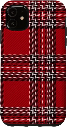 Vista 8 de Funda con diseño de Navidad a cuadros rojos para iPhone 13 Pro Max