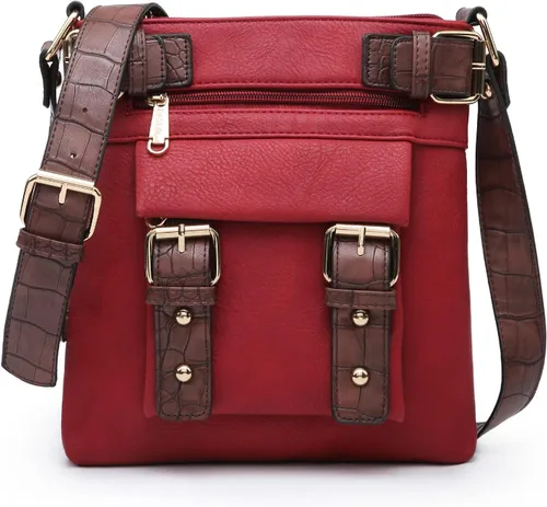 Vista 8 de Dasein Bolsos cruzados ligeros para mujer, de cuero vegano suave, bolso de mensajero, bolso de hombro, bolso de viaje