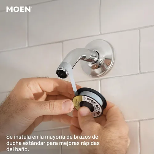 Vista 6 de [Usado] Moen Verso Oro Cepillado - Cabezal de ducha con rociador de ocho funciones Eco Performance de 7 pulgadas de ancho y ducha de mano