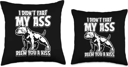 Vista 3 de American Bully Gifts & Accessories American Bully Dog Pet I Didnt Fart My Butt Blew You A Kiss - Almohada de 16 x 16 pulgadas, multicolor