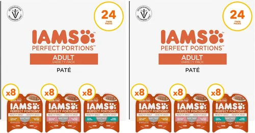 Vista 19 de IAMS Perfect Portions - Paté de comida húmeda para gatos adultos saludables, sin granos, receta de pollo, 2.6 onzas, bandejas gemelas fáciles