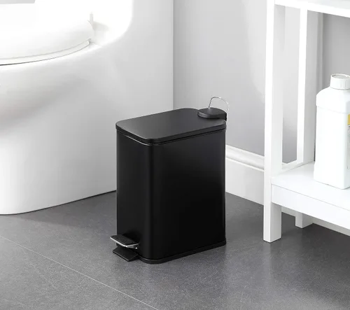 Vista 2 de SunnyPoint Cubo de basura pequeño de 5 litros (1.32 galones) con cubos interiores de plástico; baño rectangular, oficina, cocina y dormitorio, paso