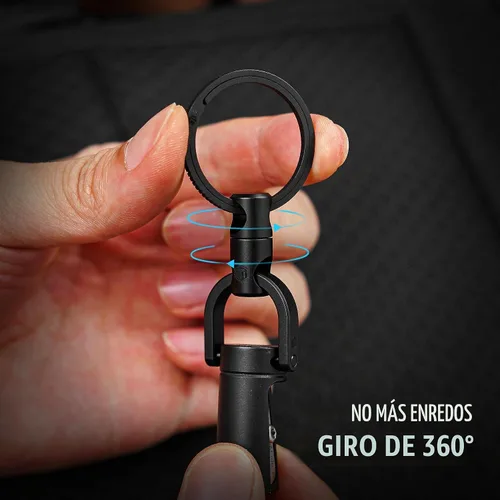 Vista 2 de KeyUnity KM13 Swivel Keychain with D Ring Key Shackle, Titanium Rotatable Key Organizer Negro