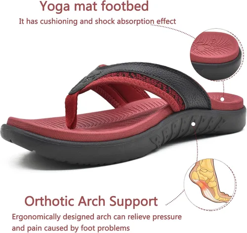 Vista 3 de KuaiLu Sandalias deportivas para hombre, cómodas, ortopédicas, con soporte de arco para fascitis plantar, para exteriores, verano, playa, talla 7 15