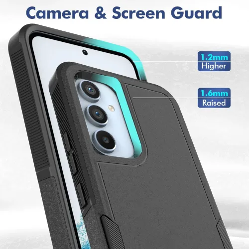 Vista 183 de Jeylly Compatible con Samsung Galaxy A22 5G Funda, Funda Samsung A22 5G con 2pcs protectores de pantalla de vidrio templado