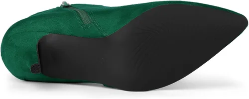 Vista 5 de Allegra K Botines de tacón de aguja con puntera puntiaguda y cremallera lateral para mujer