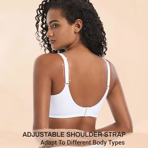 Vista 2 de SYMUNTIE Cómodos sujetadores push up para mujer, cobertura completa y levantamiento invisible
