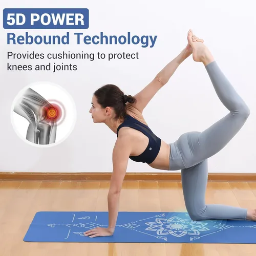 Vista 6 de Avoalre Esterilla de yoga plegable – Tapete de ejercicio antideslizante texturizado – Tapete de yoga ligero de viaje con bolsa de transporte