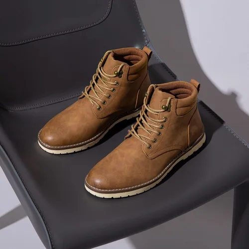 Vista 70 de Vostey - Botas tobilleras con cordones (Chukka), de senderismo, impermeables y estilo informal para hombre