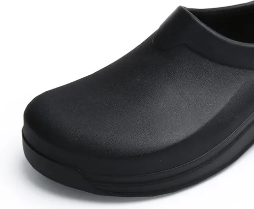 Vista 4 de Zapatos de trabajo unisex antideslizantes para hombres y mujeres, impermeables, resistentes al aceite, zapatos de chef de cocina, zuecos