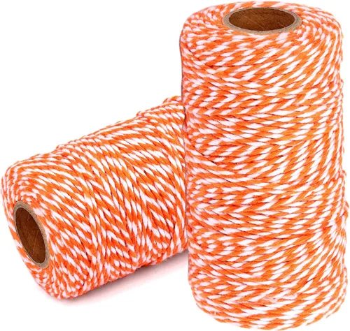 Vista 28 de Cuerda de Hilo de Algodón para Panaderos: 2 Rollos de Cordel para Manualidades Envolver Regalos - 656 Pies de Cordel Negro Blanco para Cocina