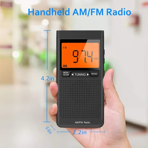 Vista 8 de Radio portátil AM FM con batería con la mejor recepción, conector para auriculares, mejor calidad de sonido