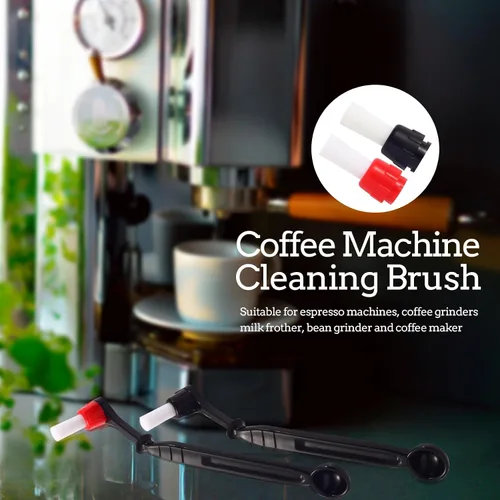 Vista 5 de Kit de cepillos de limpieza para cafetera, 2 cepillos de limpieza de café con cucharas y 2 cabezales de cepillo extraíbles para máquina de café