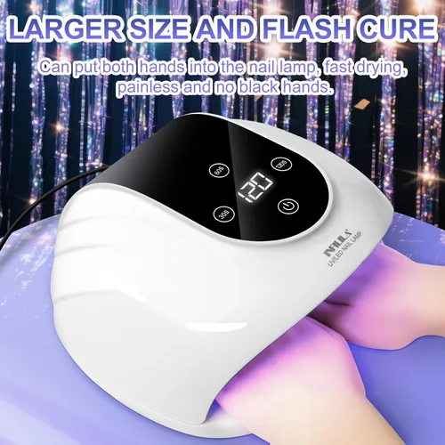 Vista 2 de NXJ INFILILA Luz UV de uñas de gel de 268 W, luz UV más rápida para uñas de gel, secador profesional de uñas de curado con flash con 66 cuentas