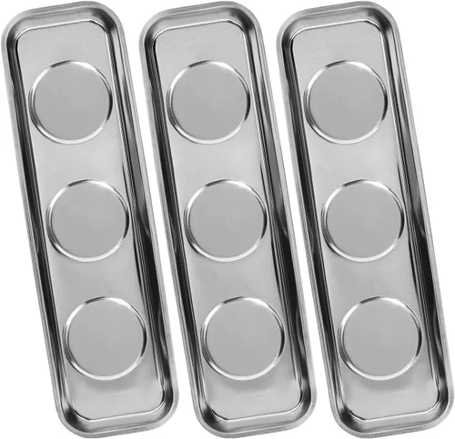 Vista 7 de VASTOOLS Bandeja de piezas magnéticas 3 unidades, cuenco redondo de piezas magnéticas de 6 pulgadas, acero inoxidable, para tornillo, enchufe