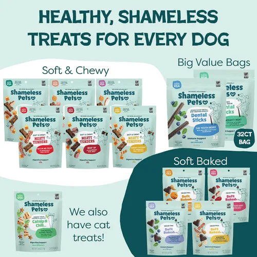 Vista 8 de Shameless Pets Golosinas Dentales para Perros, A Cluck A Day - con Apoyo Digestivo para Limpieza de Dientes y Aliento Fresco - Huesos Masticables