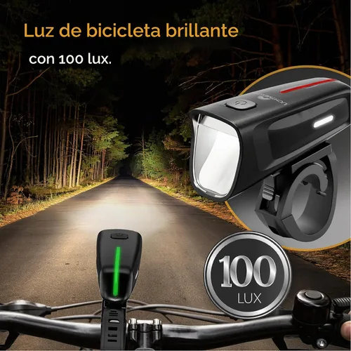 Vista 2 de Luces de bicicleta de 100 Lux - Batería de 2000 mAh - con reflector y luz de freno - USB-C recargable y a prueba de salpicaduras - Luces