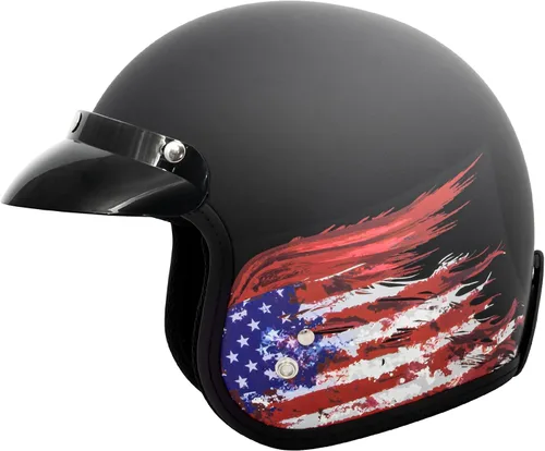 Vista 9 de VCAN Casco de motocicleta V85C 3/4 de cara abierta aprobado por DOT