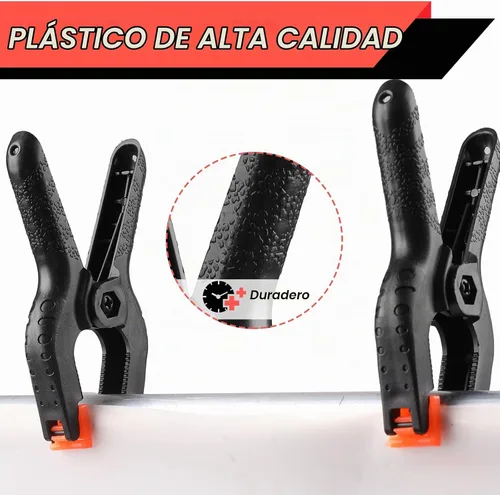 Vista 3 de Paquete de 2 abrazaderas de resorte, clips de plástico de 8.5 pulgadas, clips de fondo pequeños, abrazaderas resistentes, clips de resorte