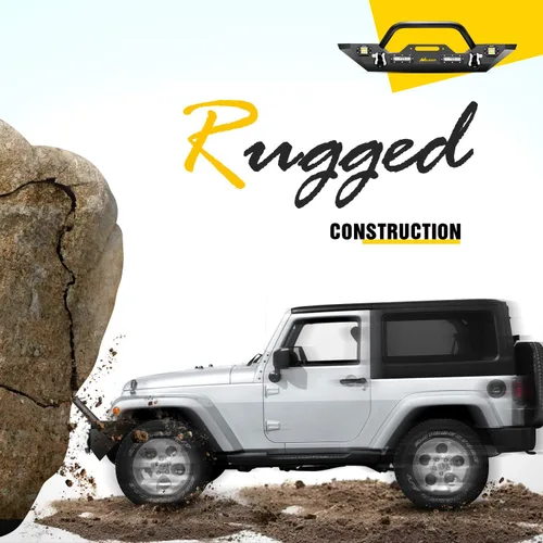 Vista 6 de Nilight - Parachoques delanteros compatibles con Jeep Wrangler JK/JKU de 2007, 2008, 2009, 2010, 2011, 2012, 2013, 2014, 2015, 2016, 2017 y 2018