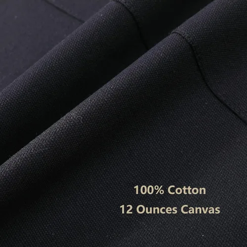Vista 4 de AFUN Delantales de chef para mujeres y hombres con bolsillos grandes, delantal de trabajo repelente al agua de lona de algodón, talla M a XXL (negro)