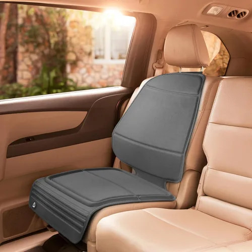Vista 4 de Munchkin Protector de asiento de coche para niños, protector de asiento Elite con tela Grime Guard, gris oscuro