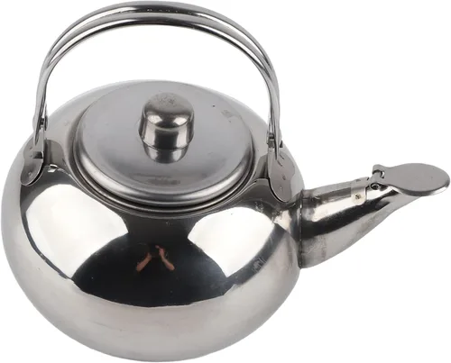 Vista 8 de Exquisita cafetera de acero inoxidable de 5.5 pulgadas con colador de té para hogar y restaurante